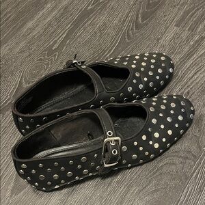 H&M Black Studded Flats